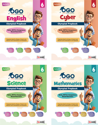 Full Marks OGO Olympiad Books for Class 6 | Combo of 4 Books (Math, Science, English, & Cyber) - Engaging Guides with Practice Papers, Interactive Exercises & Concept Videos for 2024-25(Paperback, Full Marks)