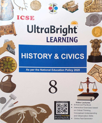 Icse Ultra Bright learning History and civics class 8(Pepper back, Dr bina biswas)