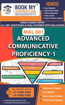 IGNOU MAL 001 Advanced Communicative Proficiency-1| Guess Paper | Important Question Answer |Master of Arts (Arabic) (MAARB)(Paperback, BMA Publication)