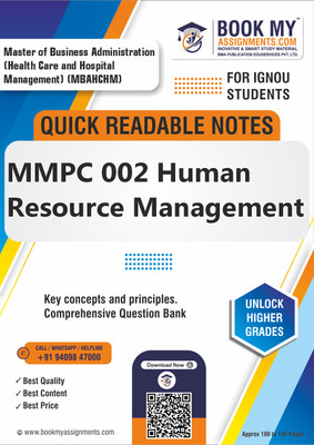 IGNOU MMPC 002 Human Resource Management Quick Readable Notes for Success - Crafted with 80 GSM A4 Paper for Clear Prints, Ensuring an Effective Study Experience for Students - English Edition(Paperback, BMA Publication)