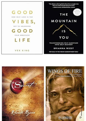 Good Vibes Good Life & The Mountain is you & The Secret & Wings of fire (4 Book Combo)(Paperback, JMD BOOKS)