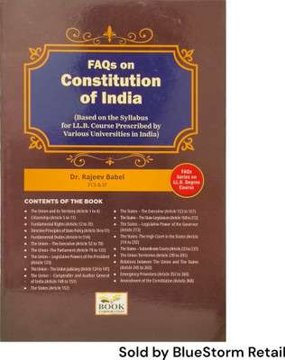 FAQs on Constitution of India (Based on the Syllabus for LL.B. Course Prescribed by Various Universities in India) | B.C. Publications(Paperback, Dr. Rajeev Babel)
