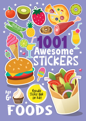 1001 Early Learning Coloring Fun Food Stickers Brain Booster Educational Activity Book for Kids - Ages 3+ Years(Perfect Binding, Hellofriend Books)