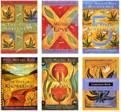 The four agreements+The mastery of love+The fifth agreement + The voice of knowledge+The circle of fire+The four agreement companion book (Paperback, English , Don miguel ruiz)(Paperback, Don miguel ruiz)