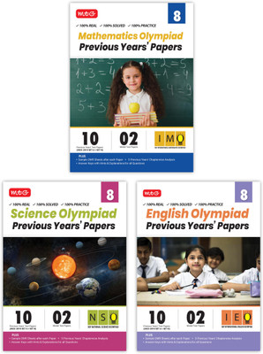 MTG IMO-NSO-IEO Class-8 Olympiad Previous Years Papers (2023-2019 Set A & B) Mathematics, Science & English (Set of 3 Books) | Mock Test Papers with Sample OMR Sheet For 2024-25 Exam(Paperback, MTG Editorial Board)