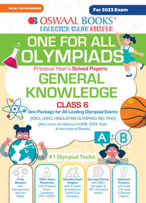 Oswaal One For All Olympiad Previous Years' Solved Papers, Class-6 General Knowledge Book (For 2023 Exam)(English, Paperback, Oswaal Editorial Board)