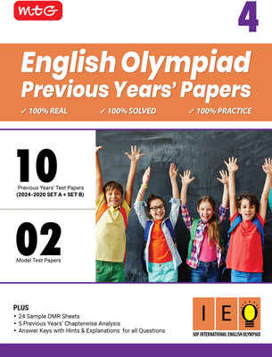 MTG Class-4 IEO Olympiad 10 Previous Years Papers English (2024-2020 Set A & B) - Model Test Papers with 24 Sample OMR Sheets & Chapterwise Analysis | PYQs For SOF Olympiad 2025-26 Exam(Paperback, MTG Editorial Board)
