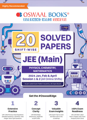 Oswaal Jee (Main) Chapter-Wise and Topic-Wise Solved Papers (2019-204) Question Bank Mathematics/Physics/Chemistry(English, Paperback, unknown)