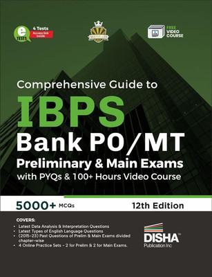Comprehensive Guide to Ibps Bank Po/ Mt Preliminary & Main Exams with Pyqs & 100+ Hours Video Course - 4 Online Tests - 5000+ MCQS - Fully Solved(English, Paperback, unknown)