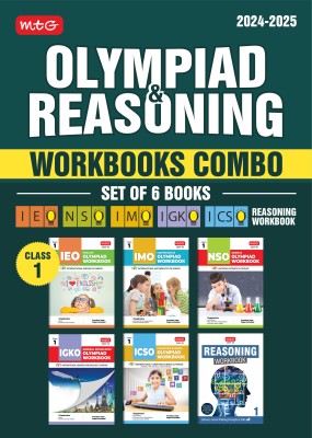 MTG NSO-IMO-IEO-NCO-IGKO Olympiad Workbook and Reasoning Book Combo Class 1 (Set of 6 Books) | MCQs, Previous Years Solved Paper & Achievers Section - SOF Olympiad Preparation Books For 2024-25 Exam(Paperback, MTG Editorial Board)