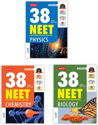 MTG 38 Years NEET Previous Year Solved Question Papers Physics, Chemistry & Biology PYQs Chapterwise Topicwise Solutions For 2025-2026 Exam (Set of 3 Books) | Get Free access of Video Solutions & Smart Book(Paperback, MTG Editorial Board)
