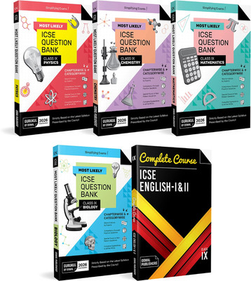 Gurukul By Oswal Most Likely ICSE Question Bank Class 9 Bundles (Set of 5) : Physics, Chemistry, Maths, Biology & English I & II for Exam 2026(Product Bundle, Oswal Publishers)