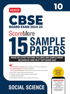 MTG CBSE Class 10 ScoreMore 15 Sample Papers Social-Science Book For 2025 Board Exam | Detailed Solutions of Each Chapter | Based on Latest CBSE Pattern & Syllabus(Paperback, MTG Editorial Board) MTG CBSE Class 10 ScoreMore 15 Sample Papers Social-Science Book For 2025 Board Exam | Detailed Solutions of Each Chapter | Based on Latest CBSE Pattern & Syllabus(Paperback, MTG Editorial Board)