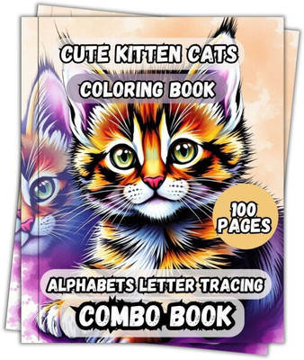 Cute Kitten Cats Coloring and ABC English Letters Tracing Combo Book 100 Pages(Paperback, Renuka Press)
