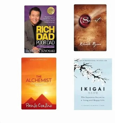 THE ALCHEMIST + THE SECRET +RICH DAD POOR DAD + IKIGAI (4 BOOK COMBO)(Paperback, JMD BOOKS)