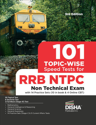 101 Topic-wise Speed Tests for RRB NTPC Non Technical Exam with 14 Practice Sets (10 in book & 4 Online CBT) 3rd Edition(Paperback, Disha Experts)