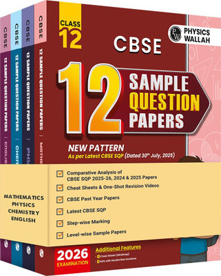 PW CBSE 12 Sample Question Papers Class 12 2025-26 - Phy, Chem, Maths, Eng Combo 2026 Board Exam(Paperback, PW)