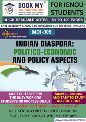 IGNOU MDI 5 Indian Diaspora: Politico-Economic and Policy Aspects Study Material For IGNOU Students Latest Edition Fast Track to Success(Paperback, BMA Publication)