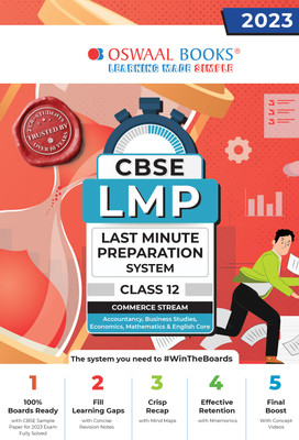 Oswaal CBSE Class 12 LMP Last Minute Preparation System COMMERCE (Accountancy, Business Studies, Economics, Mathematics & English Core) (For 2023 Board Exam)(Paperback, Oswaal Editorial Board)