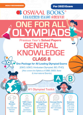 Oswaal One For All Olympiad Previous Years' Solved Papers, Class-8 General Knowledge Book (For 2023 Exam)(English, Paperback, Oswaal Editorial Board)