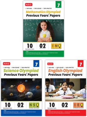 MTG IMO-NSO-IEO Class-7 Olympiad Previous Years Papers (2023-2019 Set A & B) Mathematics, Science & English (Set of 3 Books) | Mock Test Papers with Sample OMR Sheet For 2024-25 Exam(Paperback, MTG Editorial Board)