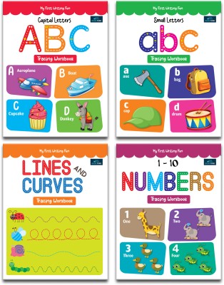 My First Writing Fun Tracing Workbook - Set of 4 Books - Capital Letters, Small Letters, Numbers (1-10), and Lines and Curves - 3 Years To 4 Years(Paperback, BOOKFORD PUBLICATIONS PVT. LTD.)