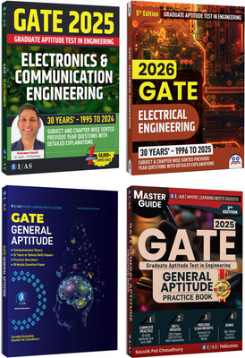 GATE Electrical Engineering and Electronics and Communication Engineering, General Aptitude (Theory & Practice)  - [Set of 4 Books] | Previous Years Solved Question Papers | Chapter wise PYQ Question Bank Sorted with Detailed Explanations | Best Study Material Useful for Electronics and Communicatio