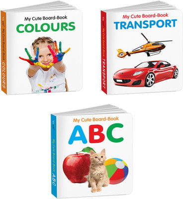 First board books for toddlers : ABC, Transport and Colours - Picture books for young children, Toddler learning set, Educational picture books for kids | Pack of 3 Books for kids(Board Book, GOWOO)