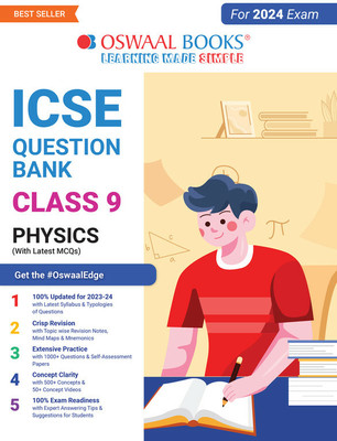 Oswaal ICSE Question Bank Class 9 Physics Book (2024 Exam)(Paperback, Oswaal Editorial Board)