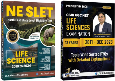 NE SLET Life Science & CSIR NET Life Science PYQ Book  - 2026 | Previous Year Solved Papers with Detailed Solutions (2011 to June 2024) - Best Seller Previous Year Questions Papers Book for NTA CSIR UGC NET, GATE, DBT, ICMR, ICAR Bioscience Examinations in India - Chapterwise & Topicwise Sorted Ques