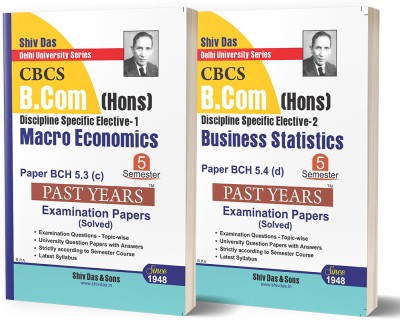 BCom Hons Semester 5 Macroeconomics Business Statistics (Pack of 2) Solved 10 years PYQs(Paperback, Shivdas Editorial)