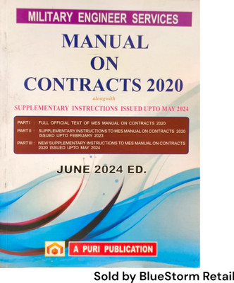 Military Engineer Service - Manual On Contracts 2020 | A Puri Publication(Paperback, Puri)