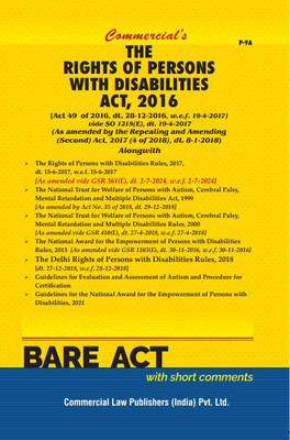 Rights of Persons With Disabilities Act, 2016(Paperback, Commercial's)