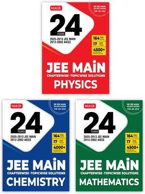 MTG 24 Years JEE MAIN (2025-2002) Chapterwise Topicwise Previous Years Solved Papers Physics, Chemistry & Mathematics PYQ Book For 2026 Exam | 181 JEE Main ONLINE & OFFLINE Papers (Set of 3)(Paperback, MTG Editorial Board)