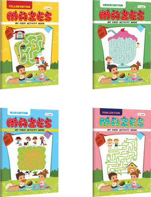 My First Activity Book Mazes – Yellow, Green, Blue and Pink Edition :- Children learning activity book, Toddler fun learning activity workbook | Pack of 4 Activity books(Paperback, GOWOO)