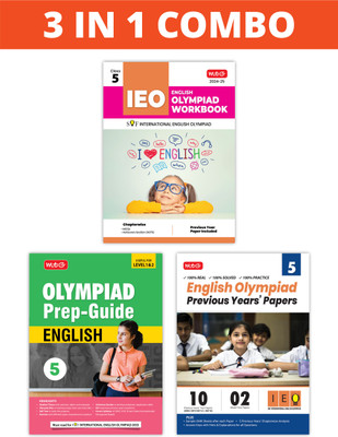 MTG International English Olympiad (IEO) Workbook, Prep-Guide & Previous Years Papers (PYQs) with Mock Test Paper Class 5 - SOF Olympiad Books For 2024-25 Exam (Set of 3 Books)(Paperback, MTG Editorial Board)