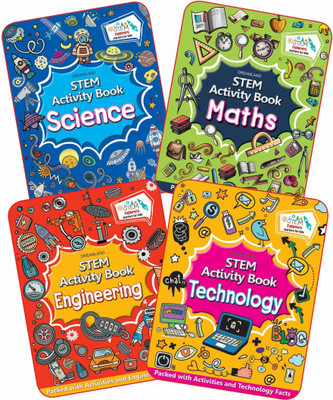 STEM Activity Books Pack (A set of 4 Books)  - Science, Technology, Engineering, Maths| Packed With Activities And Facts For Children Age 6 -12 Years , 256 Pages(English, Paperback, Dreamland Publications)