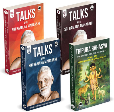 Talks With Sri Ramana Maharshi Volume 1 | Talks With Sri Ramana Maharshi Volume 2 | Talks With Sri Ramana Maharshi Volume 3 | Tripura Rahasya | Sri Ramana Maharshi | Sri Ramanananda Saraswathi | Combo Gift Pack Set Books |Advaita Vedanta Philosophy |Munagala S. Venkataramiah | Original Book In Engli Talks With Sri Ramana Maharshi Volume 1 | Talks With Sri Ramana Maharshi Volume 2 | Talks With Sri Ramana Maharshi Volume 3 | Tripura Rahasya | Sri Ramana Maharshi | Sri Ramanananda Saraswathi | Combo Gift Pack Set Books |Advaita Vedanta Philosophy |Munagala S. Venkataramiah | Original Book In Engli