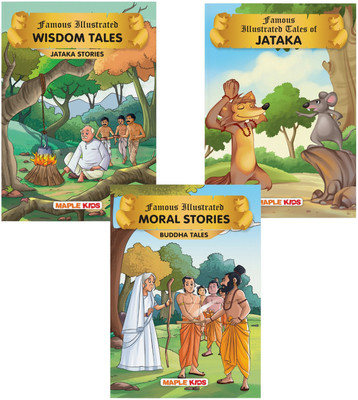 Jataka Tales (Set of 3 Books with 51 Moral Stories) - Colourful Pictures - Story Books for kids(Paperback, Maple Press)