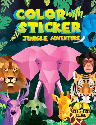 Color with sticker Jungle Adventure(English, Paperback, Wonder House Books)