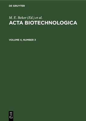 Acta Biotechnologica. Volume 4, Number 3(English, Electronic book text, unknown)