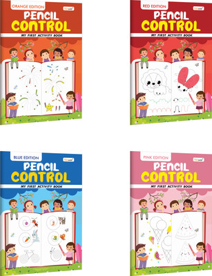 My First Activity Book Pencil Control – Blue, Pink, Orange and Red Edition :- Adventure activity book for kids, Early learning book for preschoolers, fun activity workbook | Pack of 4 Activity books(Paperback, GOWOO)