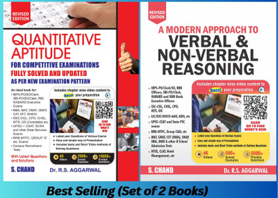 A Modern Approach to Verbal & Non-Verbal Reasoning/ Quantitative Aptitude/ For All Competitive Exam IBPS/ SBI/ RRB/ RBI Bank Clerk/ PO Prelim & Main Exams 2023 Combo Video Edition By S. Chand's(Paperback, Dr. R.S. Aggarwal)