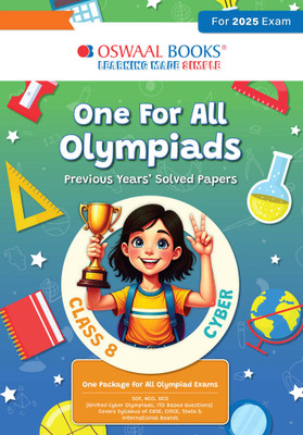 One for All Olympiads Previous Year Solved Papers Class 8 Cyber For 2025 Exam(Paperback, Oswaal Editorial Board)