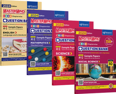 CBSE Class 10 Question Bank SCIENCE, MATHS STANDARD, SOCIAL SCIENCE & ENGLISH For 2023-2024 (Combo of 4 Books) by Master Mind  - Class 10 Question Bank 2024(Paperback, Blueprint Editorial Board)