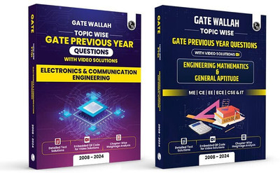 PW GATEWALLAH Topicwise Previous Years Solved Questions with Video Solutions Electronics & Communication Engineering and Engineering Mathematics & General Aptitude Combo Set of 2 Books For 2025 Exams(Paperback, PW)