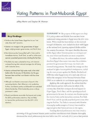 Voting Patterns in Post-Mubarak Egypt(Paperback, Martini, Jeffrey, Worman, 
Stephen M.)