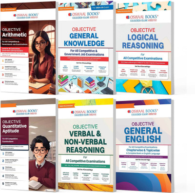 Ultimate Set of 6 Books for Competitive Exams: Objective Arithmetic, General Knowledge, General English, Quantitative Aptitude, Reasoning (Verbal & Non-Verbal), and Logical Reasoning – Chapter-wise & Topic-wise(Paperback, Oswaal Editorial Board)