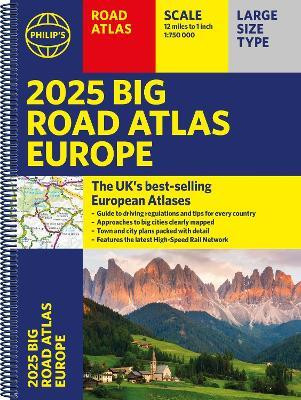 2025 Philip's Big Road Atlas of Europe(English, Spiral bound, Philip's Maps)