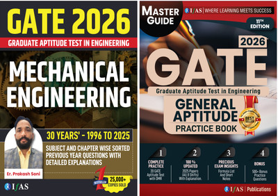 GATE Mechanical Engineering 2026  - GATE General Aptitude 2026 [Set of 2 Books] | Topic Wise PYQ with Detailed Explanations (1996–2025) | Unit Wise PYQ Solutions + 20 Practice Sets | 25,000+ Solved Questions with 8 Solved GATE Papers | Best PYQ Book Set for GATE Mechanical Engineering & General Apti